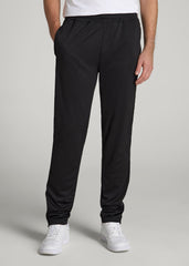 Athletic Stripe Pants for Tall Men in Black