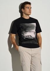 Auto Graphic Tee for Tall Men in Black