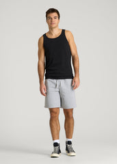 Core Cotton Tank for Tall Men in Black