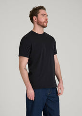 Core Cotton Crewneck Tee for Tall Men in Black