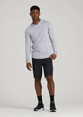 A.T. Performance Training Hoodie for Tall Men in Light Silver