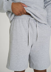 Everyday French Terry Shorts for Tall Men in Grey Mix