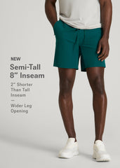 Featherweight Linerless Running Short for Tall Men in Deep Teal