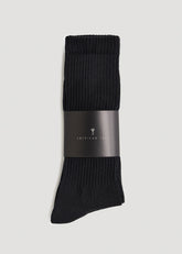 Athletic Crew Socks (X-Large Size: 13-15) for Tall Men in Black