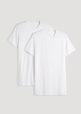 2-Pack Luxe Modal Crewneck Undershirts for Tall Men in White