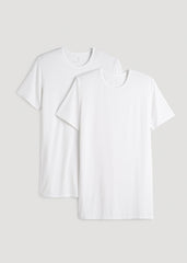 2-Pack Luxe Modal Crewneck Undershirts for Tall Men in White