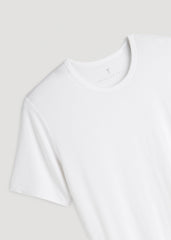 2-Pack Luxe Modal Crewneck Undershirts for Tall Men in White