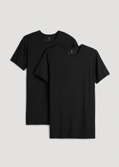 2-Pack Luxe Modal Crewneck Undershirts for Tall Men in Black