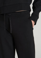 Everyday Terry Midrise Wide Leg Pants for Tall Women in Black