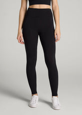 Cotton Leggings for Tall Women in Black