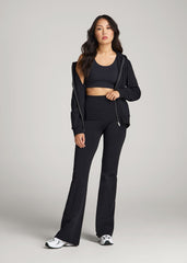 Cotton Flare Leggings for Tall Women in Black