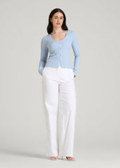 Boucle Knit Cardigan for Tall Women in Ice Blue