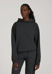 Garment Dyed Hoodie for Tall Women in Washed Black
