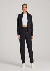 Front Zip Commuter Jacket for Tall Women in Black