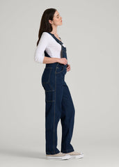 Denim Overalls for Tall Women in Deep Indigo Wash