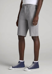 Chino Shorts for Tall Men in Pebble Grey