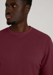 Double Honeycomb Thermal Crewneck for Tall Men in Tawny Port