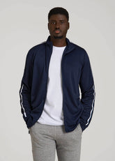 Athletic Stripe Jacket for Tall Men in Navy-White Stripe