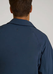 Flex Nylon Collared Jacket for Tall Men in Navy Blue