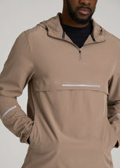Featherweight Packable Anorak for Tall Men in Dark Sand
