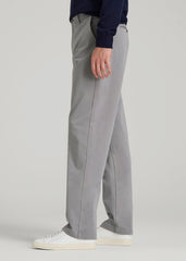 4-Way Stretch Commuter Straight Chino Pants for Tall Men in Pebble Grey