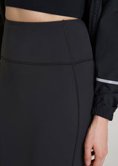 Balance Slim Fit High Rise Skirt for Tall Women in Black