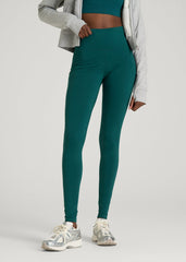 Cotton Leggings for Tall Women in Deep Teal