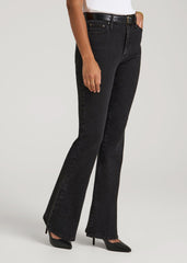 Chloe High Rise Flare Jeans for Tall Women in Onyx Black Wash