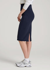 Balance Slim Fit High Rise Skirt for Tall Women in Evening Blue