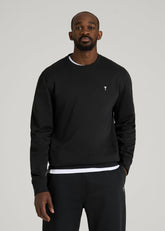 Core Motion Fleece Crewneck for Tall Men in Black
