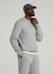Core Motion Fleece Crewneck for Tall Men in Heathered Grey