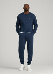 Core Motion Fleece Crewneck for Tall Men in Navy Blue