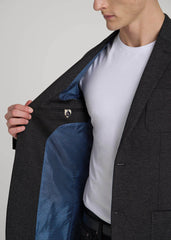 Core Blazer for Tall Men in Black Silver Mix