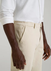 4 Way Stretch Commuter STRAIGHT Leg Chino Pants for Tall Men in Light Stone