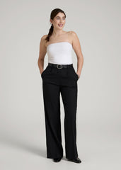 Cotton Tube Top for Tall Women in White