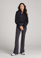 Cotton Flare Leggings for Tall Women in Shadow Grey Mix