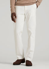 4 Way Stretch Commuter TAPERED Chino Pants for Tall Men in White Alyssum