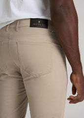 Dylan Slim Fit Five-Pocket Pants For Tall Men in Desert Khaki
