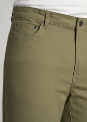 Dylan Slim Fit Five-Pocket Pants For Tall Men in Fatigue Green