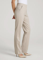 Freedom Flex Slim Straight Leg Dress Pants for Tall Women in Stone