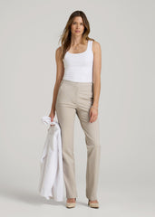 Freedom Flex Slim Straight Leg Dress Pants for Tall Women in Stone