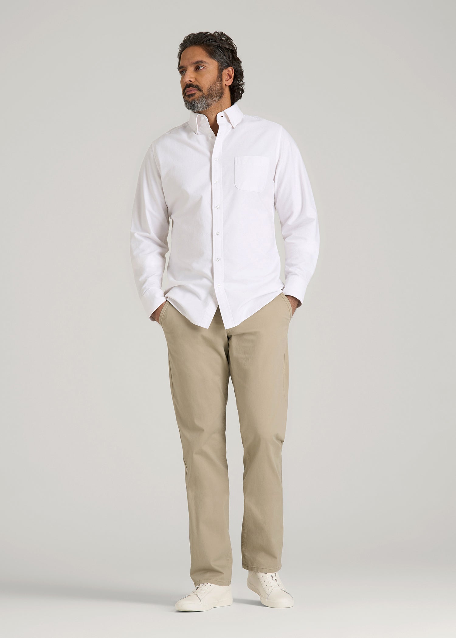 Carman TAPERED Chinos for Tall Men in Desert Khaki