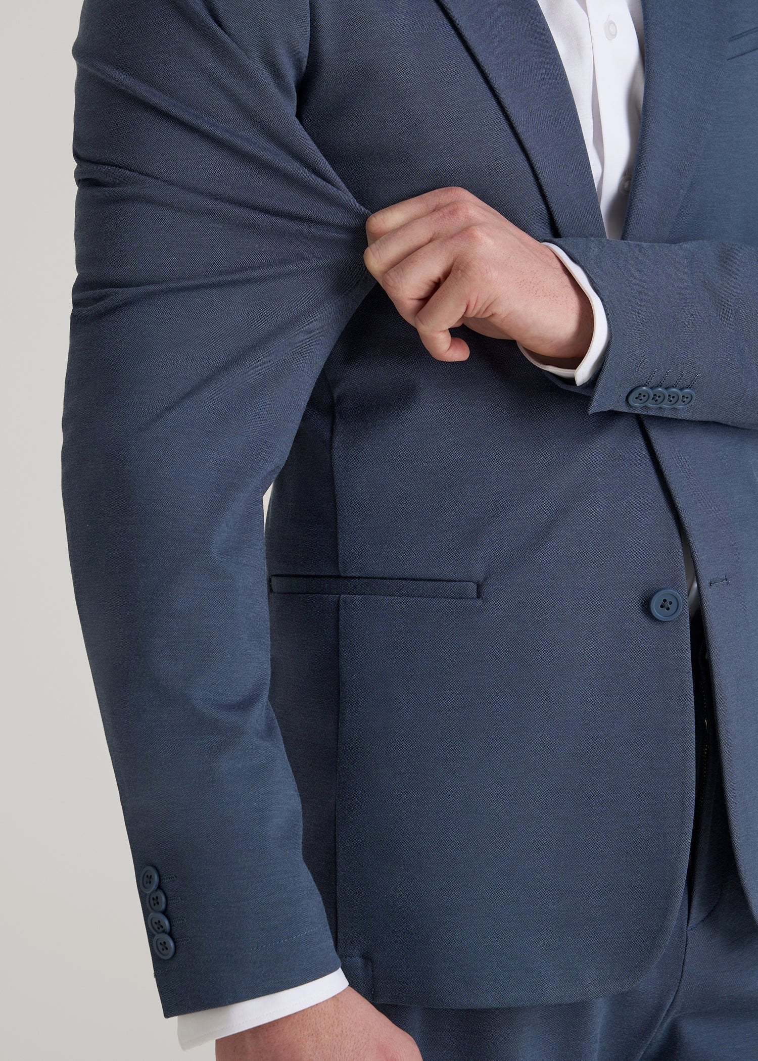 Flex Tech Suit Jacket for Tall Men in Medium Blue Nailhead