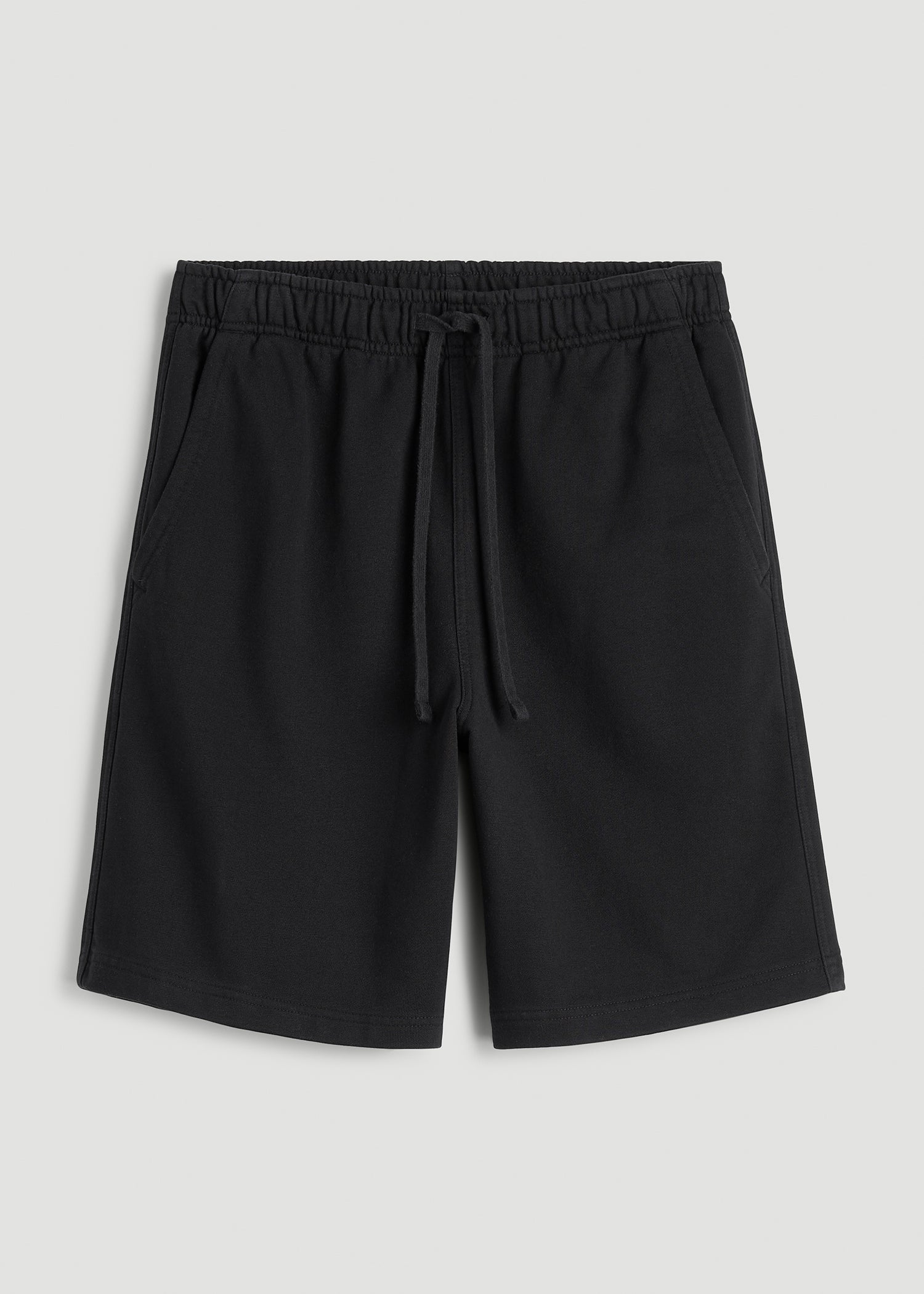 Everyday French Terry Shorts for Tall Men in Black