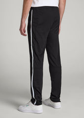 Athletic Stripe Pants for Tall Men in Black