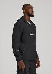 Featherweight Packable Anorak for Tall Men in Black