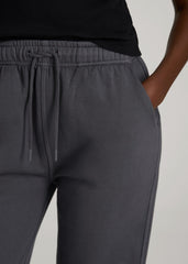 Garment Dyed Joggers for Tall Women in Washed Charcoal Rinse