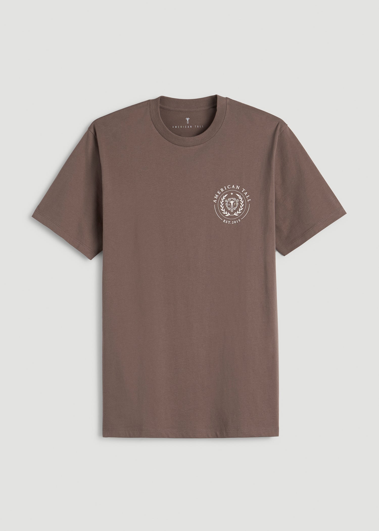 Crest Graphic Tee for Tall Men in Brown