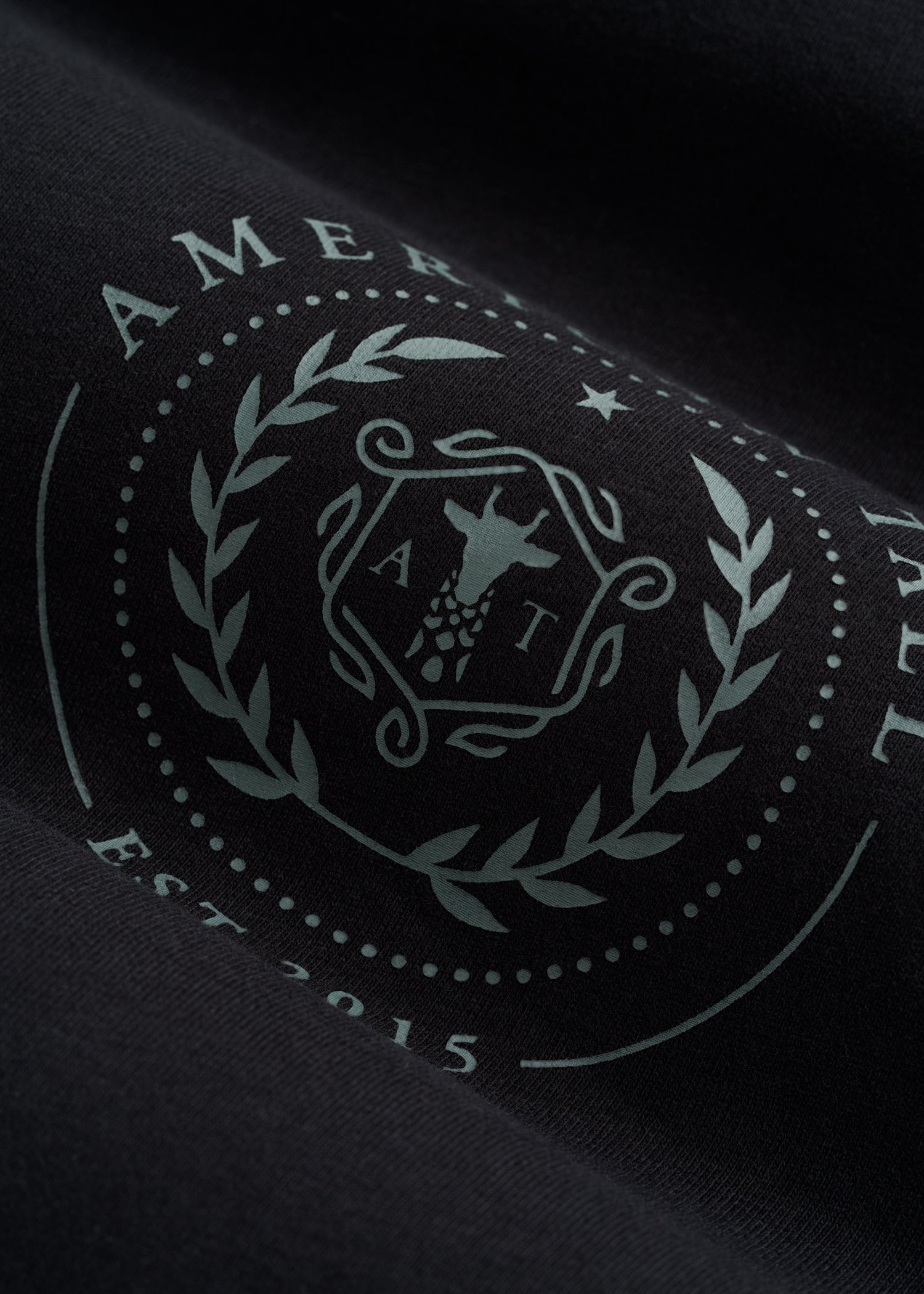 Crest Graphic Tee for Tall Men in Black