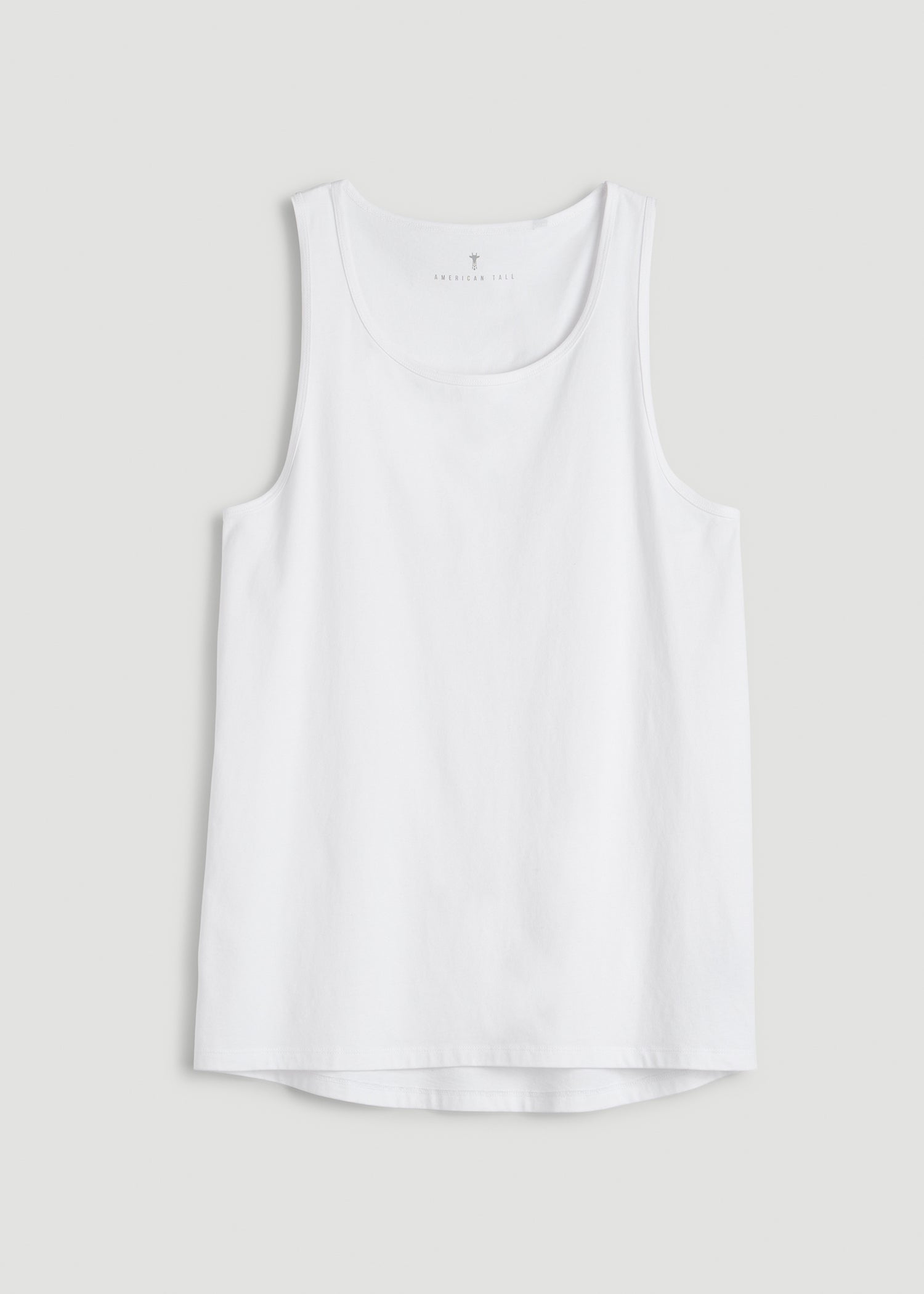 Core Cotton Tank for Tall Men in White